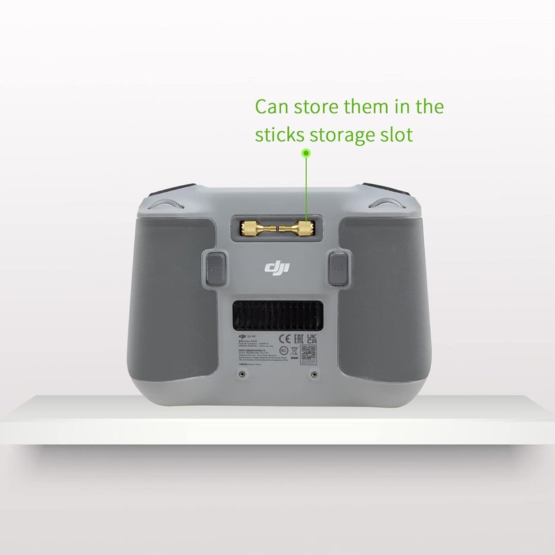 Hanatora عصا التحكم لجهاز DJI RC,RC 2 (Neo,Flip,Air 3S,Air 3,Mini 5/4/3 Pro,Mini 3,Mavic 3 Classic/Pro وحدة تحكم الطائرة بدون طيار), ملحقات عصي التحكم عن بُعد (ذهبي وأخضر) - Image 4